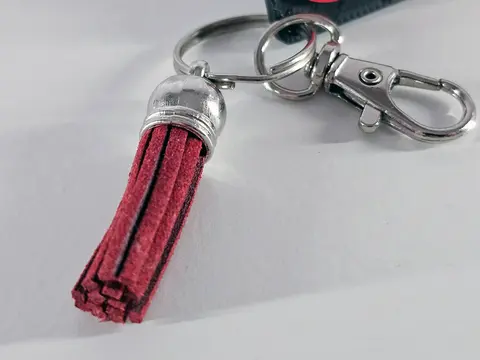 Valentines gift keyring with heart motif and red tassle Be my valentine