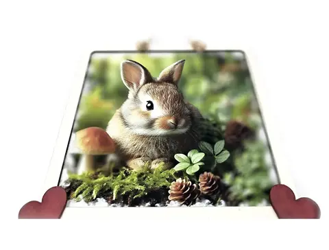 Rabbit Welcome Sign Modern Design With Colourful Picture