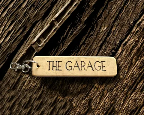 Solid Oak Personalised Keyring, Large Rectangular Shaped Handmade Gift From Reclaimed Wood