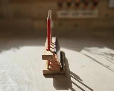 Handmade Solid Oak Desk Organiser Pen and Phone Holder