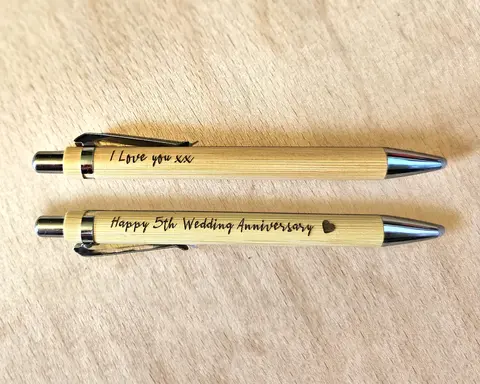 Solid Wood Personalised Pen Gift Set with Velvet Sleeve