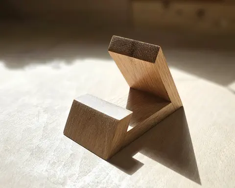 Handmade Solid Oak Phone Holder Triangle