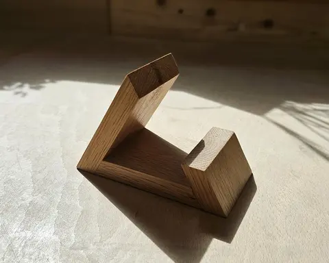 Handmade Solid Oak Phone Holder Triangle