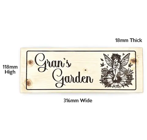 Grans Garden Personalised Solid Wooden Sign Outdoor Plaque