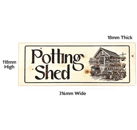 Potting Shed Personalised Solid Wooden Sign Outdoor Plaque
