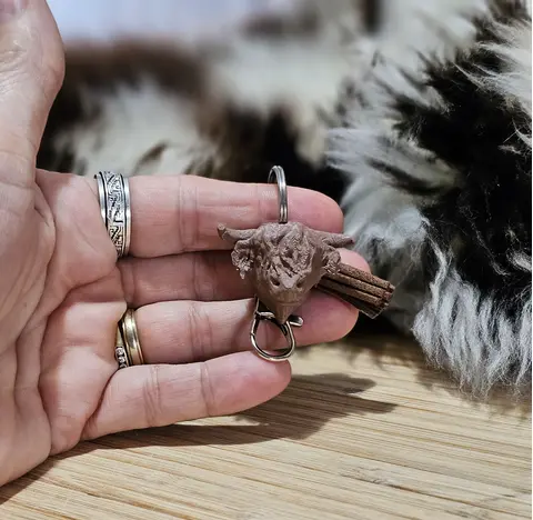Highland Cow Keyring with Tassle and Clip