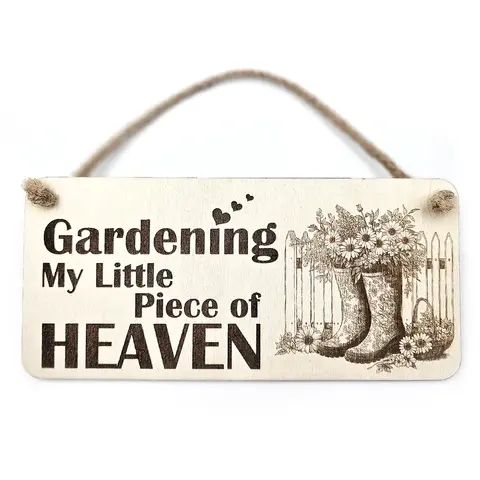 Decorative Gardening Sign | Plaque | Gardening is My Little Piece of Heaven