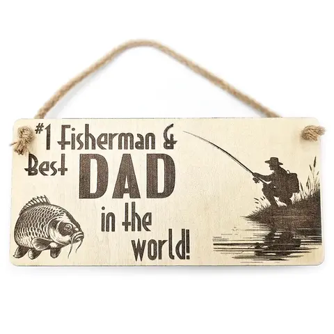 Number 1 Fisherman and Best Dad Decorative Sign | Plaque