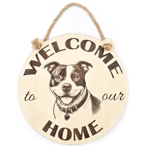 Staffy Welcome to our Home Decorative Sign | Plaque