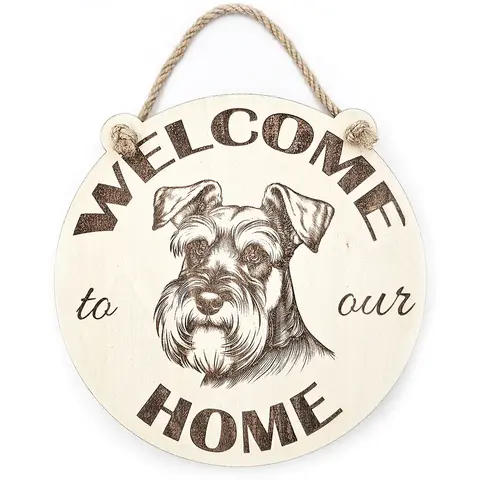 Schnauzer Welcome to our Home Decorative Sign Plaque
