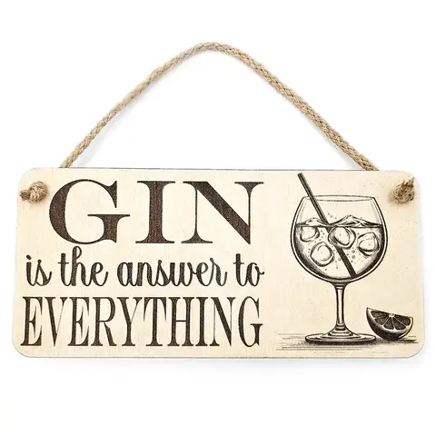 Gin Decorative Sign | Plaque The Answer to Everything