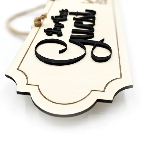 Be Our Guest Sign Deluxe Decorative Plaque With 3D Raised Lettering and Bed Graphic