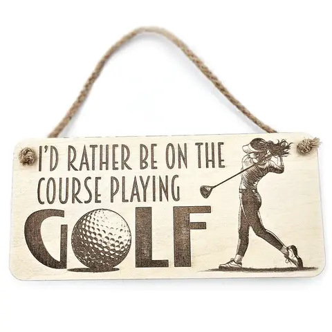 Female Golfing Decorative Sign | Plaque