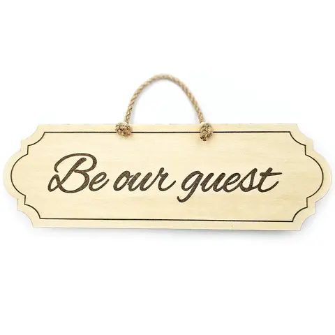 Be our Guest hanging wall plaque / sign delicate classy design