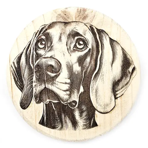 Weimaraner Round Wooden Coaster Gift Ideas for Pet Dog Owners