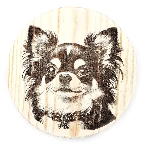 Chihuahua Round Wooden Coaster Gift Ideas for Pet Dog Owners