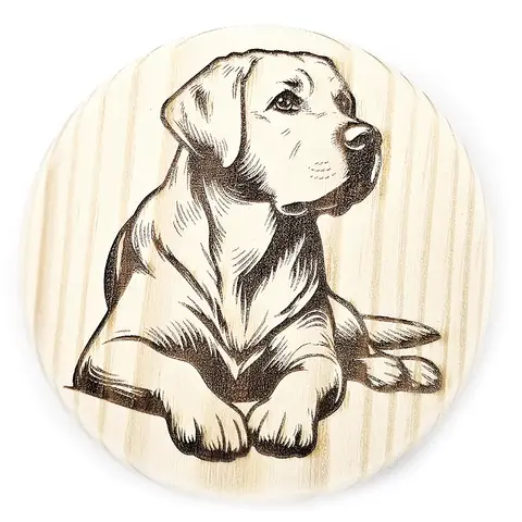 Labrador Round Wooden Coaster Gift Ideas for Pet Dog Owners