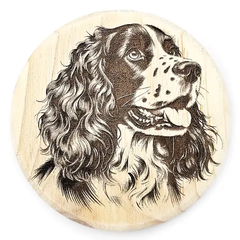 Spaniel Round Wooden Coaster Gift Ideas for Pet Dog Owners