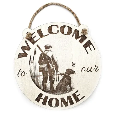 Hunting Themed Welcome To Our Home Sign Shooting Hanging Wall Plaque