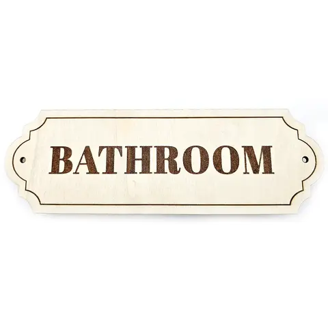 Bathroom Decorative Door Sign / Plaque Elegant Engraved Shape and Design
