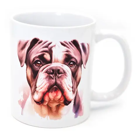 Personalised Grey Bulldog Mug White