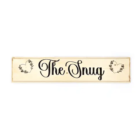The Snug Sign Decorative Solid Wood Shelf Plaque