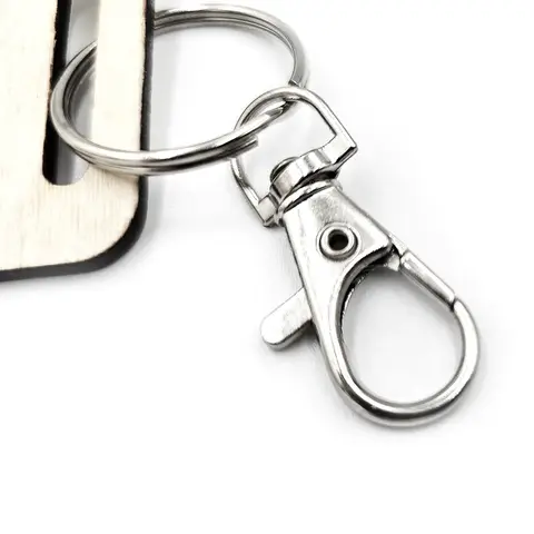 Personalised Dalmatian Novelty Wooden Keyring Shaped with Split Ring and Clip