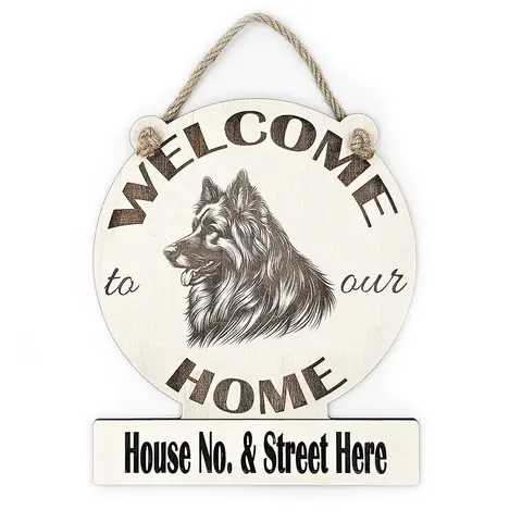 Personalised Welcome to our Home Alsatian Plaque Decorative Sign | German Shepherd
