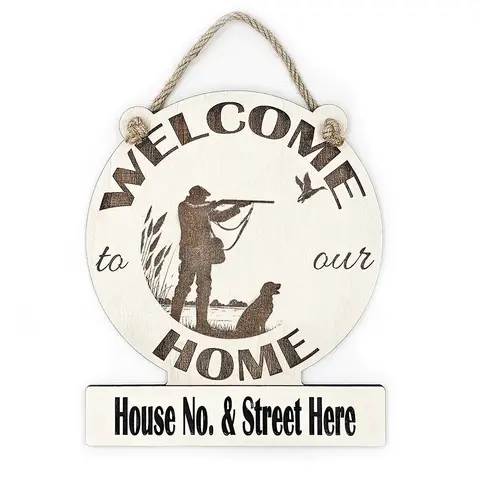 Personalised Welcome to our Home Hunting Scene Plaque Decorative Sign
