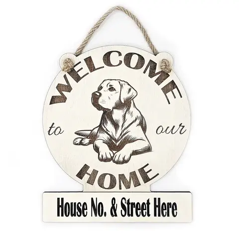 Personalised Welcome to our Home Labrador Plaque Decorative Sign
