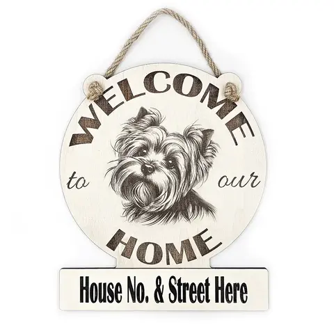 Personalised Welcome to our Home Yorkshire Terrier Plaque Decorative Sign