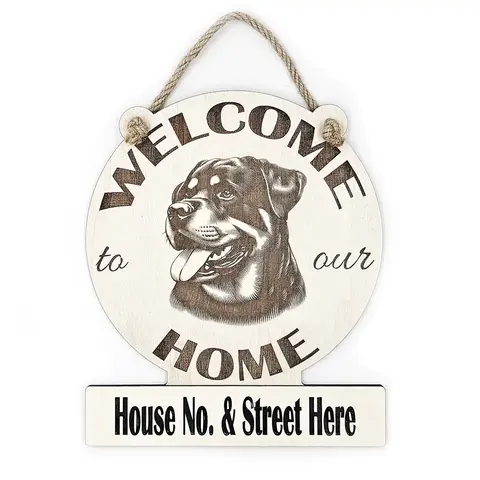 Personalised Welcome to our Home Rottweiler Plaque Decorative Sign