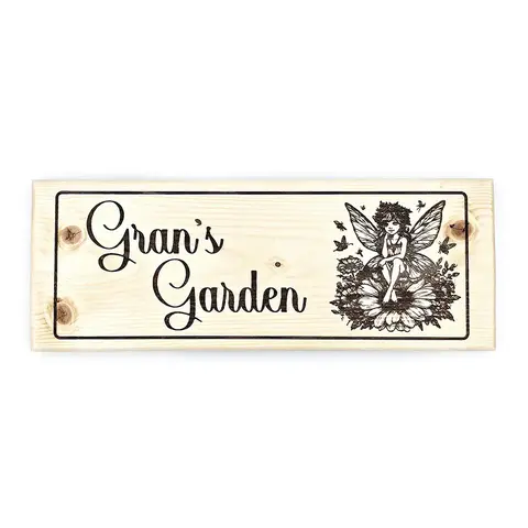 Grans Garden Personalised Solid Wooden Sign Outdoor Plaque