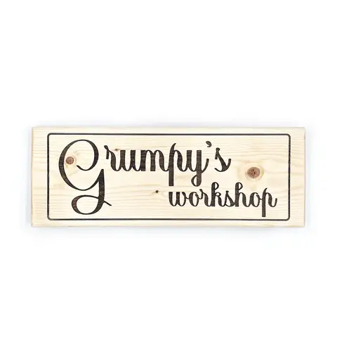 Grumpy's Workshop Personalised Solid Wooden Sign Outdoor Plaque