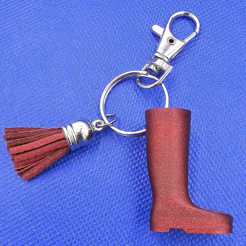 Welly Boot Gardening Themed Keyring with Tassle and clasp
