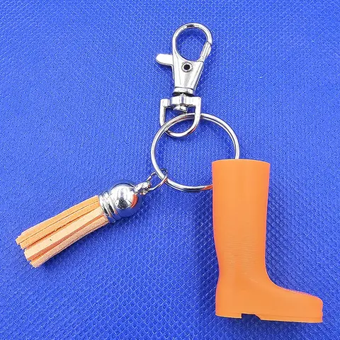 Welly Boot Gardening Themed Keyring with Tassle and clasp