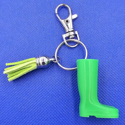 Welly Boot Gardening Themed Keyring with Tassle and clasp