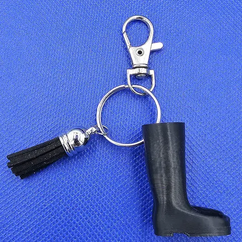 Welly Boot Gardening Themed Keyring with Tassle and clasp