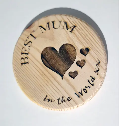 Best Mum in the world wooden coaster | Ideal mothers day gift | Birthday or Christmas present