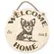 Welcome to our home with a cute Chihuahua picture hanging wall plaque / sign
