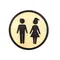 Toilet Decorative Door Sign Wooden Plaque Elegant Engraved Round Design