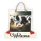 Border Collie Welcome Sign Modern Design With Colourful Picture