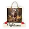 Weimaraner Welcome Sign Modern Design With Colourful Picture