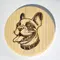 French Bulldog wooden coaster | Frenchie