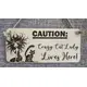 CAUTION Crazy Cat Lady Lives Here Decorative Wooden Sign | Plaque