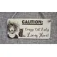 CAUTION: Crazy Cat Lady Lives Here Decorative Wooden Sign | Plaque