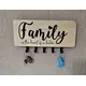 Key Ring Holder Wall Mounted Engraved with Family is the Heart of a Home