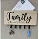 Key Ring Holder Wall Mounted Engraved with Family is the Heart of a Home
