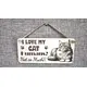 I LOVE MY CAT Humans Not So Much | Cute Cat Decorative Sign | Wooden Plaque