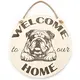 Welcome To Our Home English Bulldog Hanging Wall Door Porch Plaque / Sign